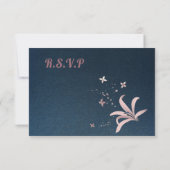 Auswahl der RSVP-Karte für die Blume der Marine un RSVP Karte (Rückseite)