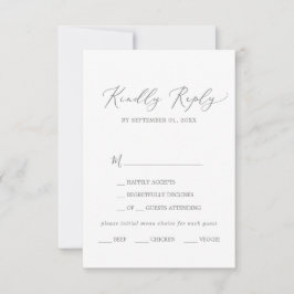 Auswahl der RSVP-Karte für die Silber-Kalligrafie RSVP Karte