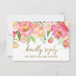 Auswahl der RSVP-Karte für Peach und Pink Peony Bl RSVP Karte