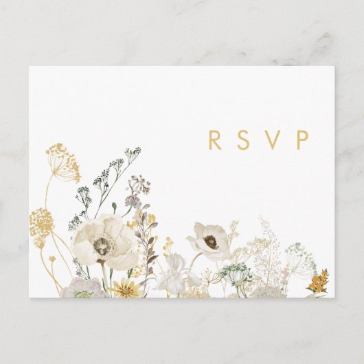 Auswahl der RSVP-Karte im Menü "Whimsical Wildblum Postkarte (Vorderseite)