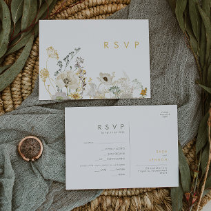 Auswahl der RSVP-Karte im Menü "Whimsical Wildblum Postkarte