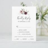 Auswahl der RSVP-Karte mit floraler Romance RSVP Karte (Stehend Vorderseite)
