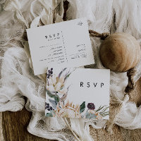 Auswahl der RSVP-Karte mit weißem Blumenmenü