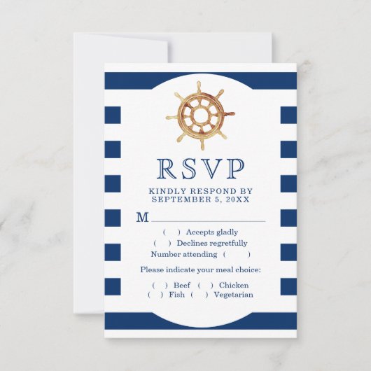 Auswahl der Speisekarte RSVP Karte (Vorderseite)