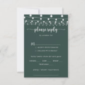 Auswahl der UAWG "String Lights Green Wedding" RSVP Karte (Vorderseite)