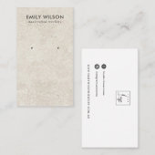 AUSWAHL DER WHITE STUCCO STUD-OARRING-ANZEIGE VISITENKARTE (Vorne/Hinten)