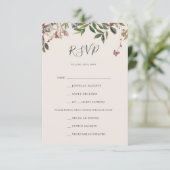 Auswahl des Botanischen Champagner-Menüs RSVP-Kart RSVP Karte (Stehend Vorderseite)