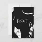 Auswahl des UAWG für Abstrakte Schwarz-Weiß-Musik RSVP Karte (Rückseite)