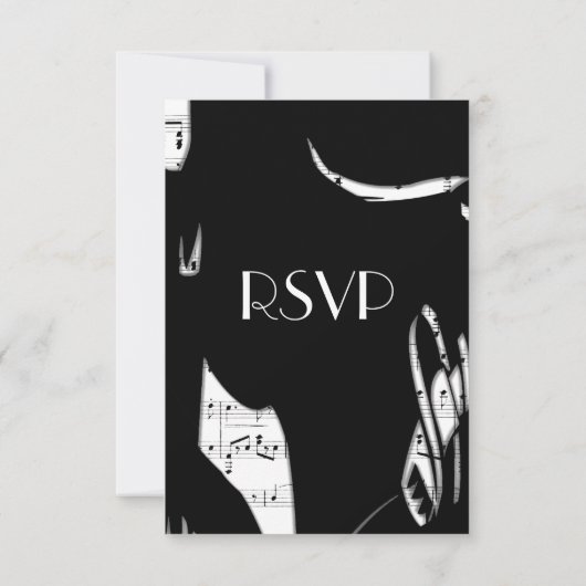 Auswahl des UAWG für Abstrakte Schwarz-Weiß-Musik RSVP Karte (Rückseite)