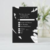 Auswahl des UAWG für Abstrakte Schwarz-Weiß-Musik RSVP Karte (Stehend Vorderseite)