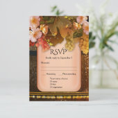 Auswahl des Wine Themed Menu Wedding RSVP Card Einladung (Stehend Vorderseite)