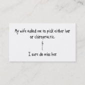 Auswahl-Ehefrau oder Chiropraktik Visitenkarte (Rückseite)