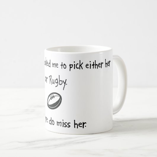 Auswahl-Freundin oder Rugby Kaffeetasse (VorderseiteRechts)