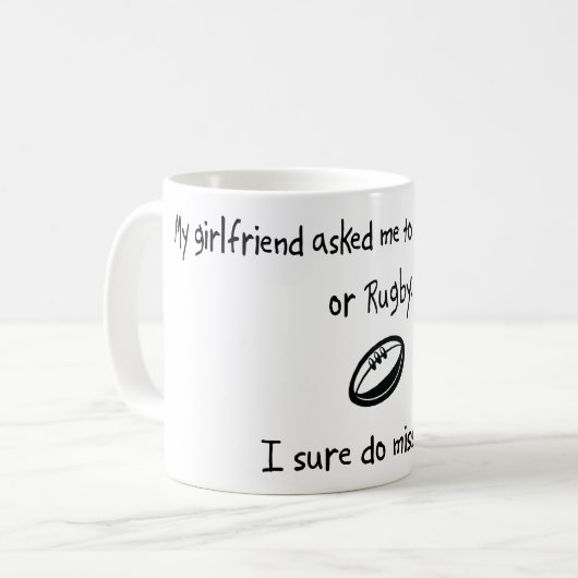Auswahl-Freundin oder Rugby Kaffeetasse (Vorderseite Links)