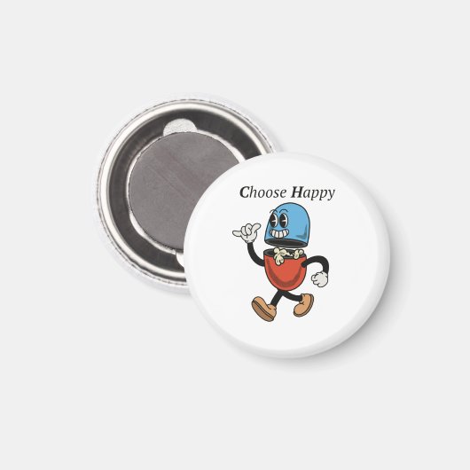 Auswahl glücklich mit Pillengroovy Charakter Desig Magnet (Vorderseite/Rückseite)