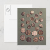 Auswahl keltischer und römischer Münzen gefunden Postkarte (Vorne/Hinten)