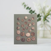 Auswahl keltischer und römischer Münzen gefunden Postkarte (Stehend Vorderseite)