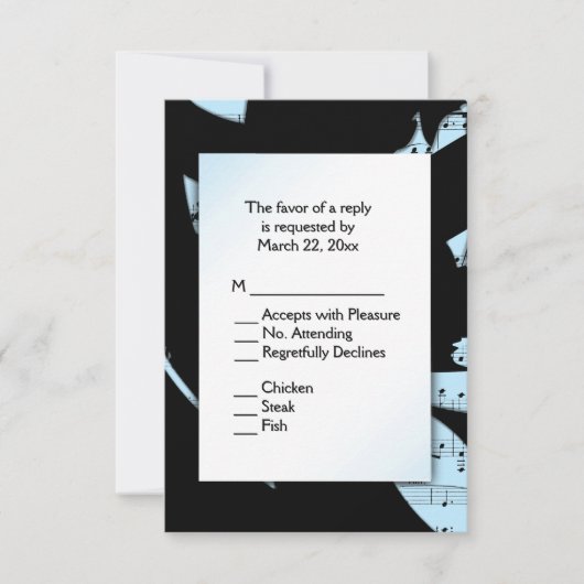 Auswahl: UAWG "Black and Blue Abstrakt Music" 2 RSVP Karte (Vorderseite)