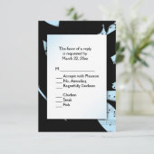 Auswahl: UAWG "Black and Blue Abstrakt Music" 2 RSVP Karte (Stehend Vorderseite)