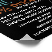 Auswahl von Aufnahmen, Musik-Store-Werbung Poster (Ecke)