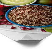 Auswahl von gesundheitsfördernden Lebensmitteln Poster (Ecke)