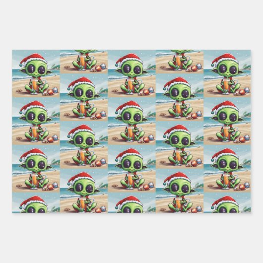 Auswahl von Weihnachtstierblättern Geschenkpapier Set (Vorderseite 2)