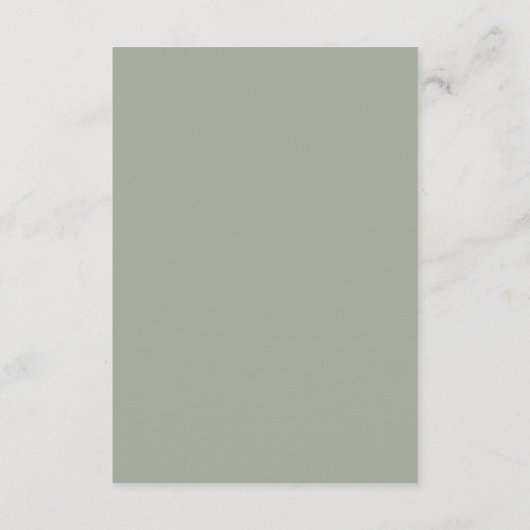 Auswahlkarte für das Menü "Sage Green Wedding" (Rückseite)