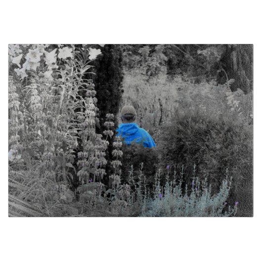 Auswahlverfahren für die Besucherzitat Blue Garden Schneidebrett (Vorderseite)