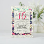 Auswaschung & Multicolor Elegante BlumenCollage Einladung (Stehend Vorderseite)