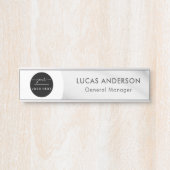 Auswechselbare Bürotür Silber/Namensplatte mit Türschild (Vorderseite )