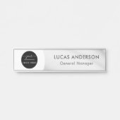 Auswechselbare Bürotür Silber/Namensplatte mit Türschild (Vorderseite )