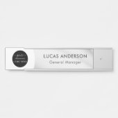 Auswechselbare Bürotür Silber/Namensplatte mit Türschild (Vorderseite )