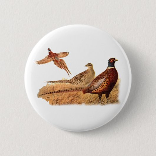 Ausweichende Fasan-Vogel-Jagd Button (Vorderseite)