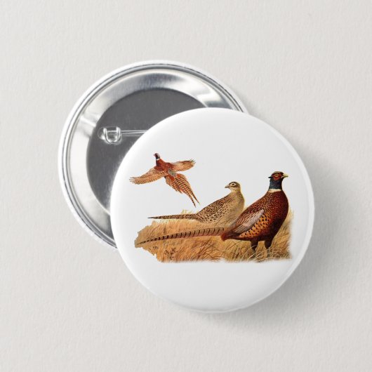 Ausweichende Fasan-Vogel-Jagd Button (Vorne & Hinten)