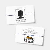 Ausweis Badge Karte Geschäft Mitarbeiter Personal (Vorder- & Rückseite)