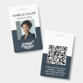 Ausweis QR-Abzeichen | Minimales Mitarbeiterfoto f (Vorder- & Rückseite)