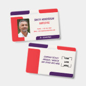 Ausweisabzeichen | Minimales Mitarbeiterfoto für U Ausweis (Vorder- & Rückseite)