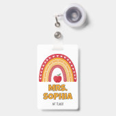 Ausweisclip für Lehrer – Regenbogen-Design Ausweis (Front with Retractable)