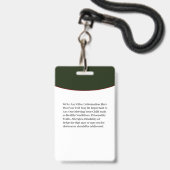 Ausweiskarte für Kindermädchen Ausweis (Back with Lanyard)