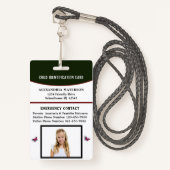 Ausweiskarte für Kindermädchen Ausweis (Vorderseite mit Schlüsselband)