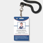 Ausweiskarte für Schülerjunge mit Mädchen Ausweis (Vorderseite mit Lanyard)