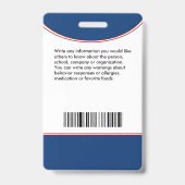 Ausweiskarte für Schülerjunge mit Mädchen Ausweis (Rückseite)