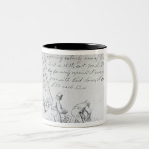 Auswiegen der Steine auf Francis-Straße, London Zweifarbige Tasse