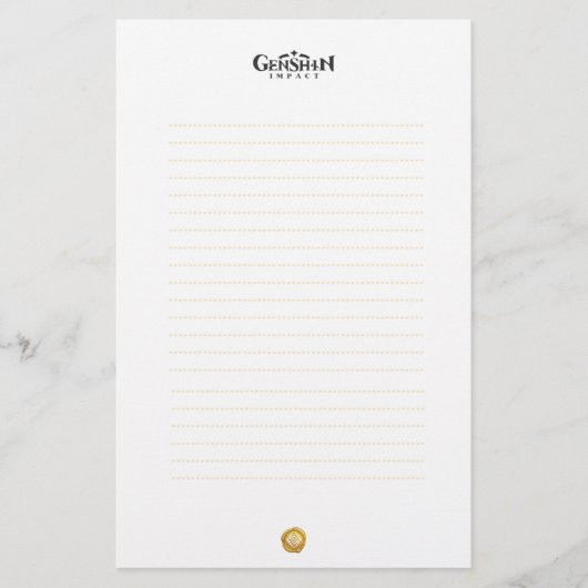 Auswirkungen des Stationierungspapiers Geo Genshin Briefpapier (Vorderseite)
