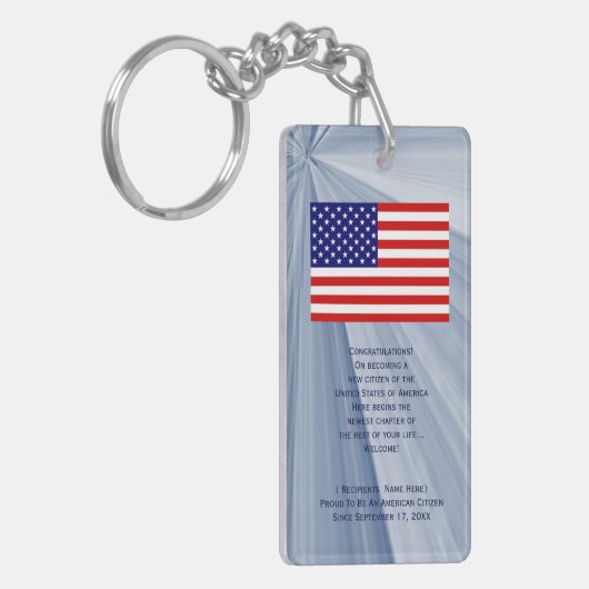 Auszeichnung der amerikanischen Staatsbürgerschaft Schlüsselanhänger (Vorderseite links)