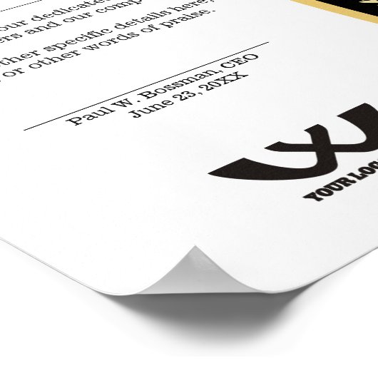 Auszeichnung der Mitarbeiter Poster (Ecke)