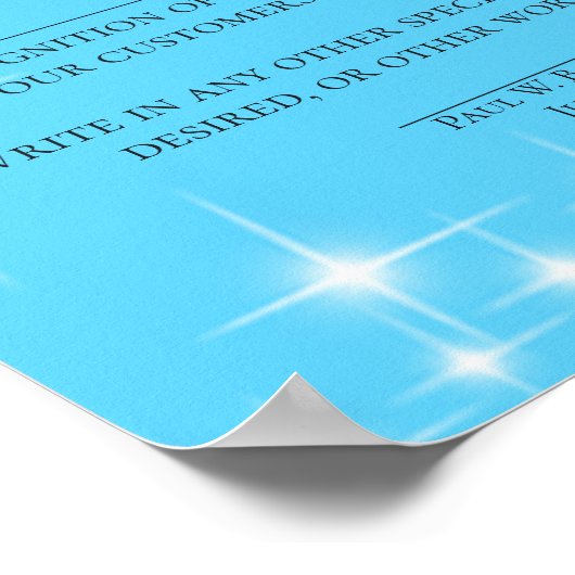 Auszeichnung der Mitarbeiter Poster (Ecke)