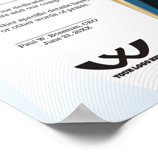 Auszeichnung der Mitarbeiter Poster (Ecke)