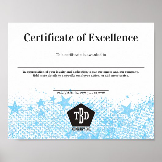 Auszeichnung der Mitarbeiter Poster (Vorne)