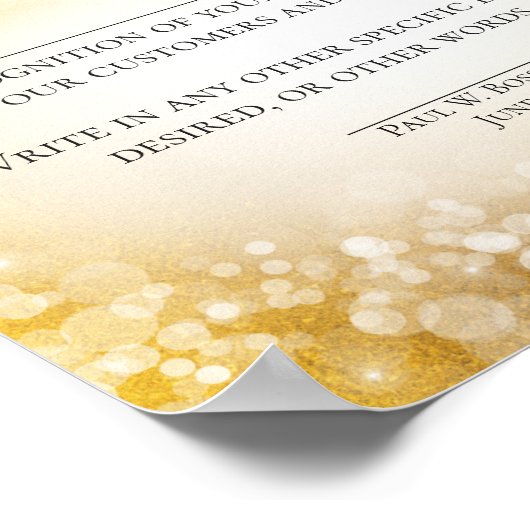 Auszeichnung für Auszeichnungen für Mitarbeiter Poster (Ecke)